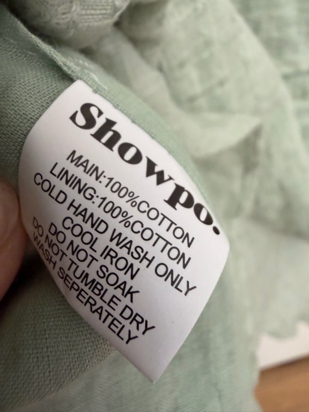 Showpo Dress Sage Green US 4 Cotton Gauze Puff Sleeve Open Back Midi Cottagecore - Picture 12 of 12